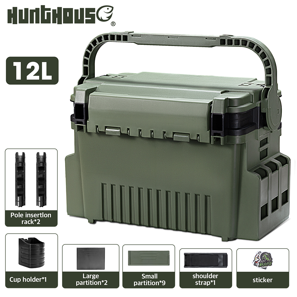 Fishing Kayak Crate - กล่องอุปกรณ์ตกปลา Hunthouse ขนาด 12 ลิตร 43*18.5*28