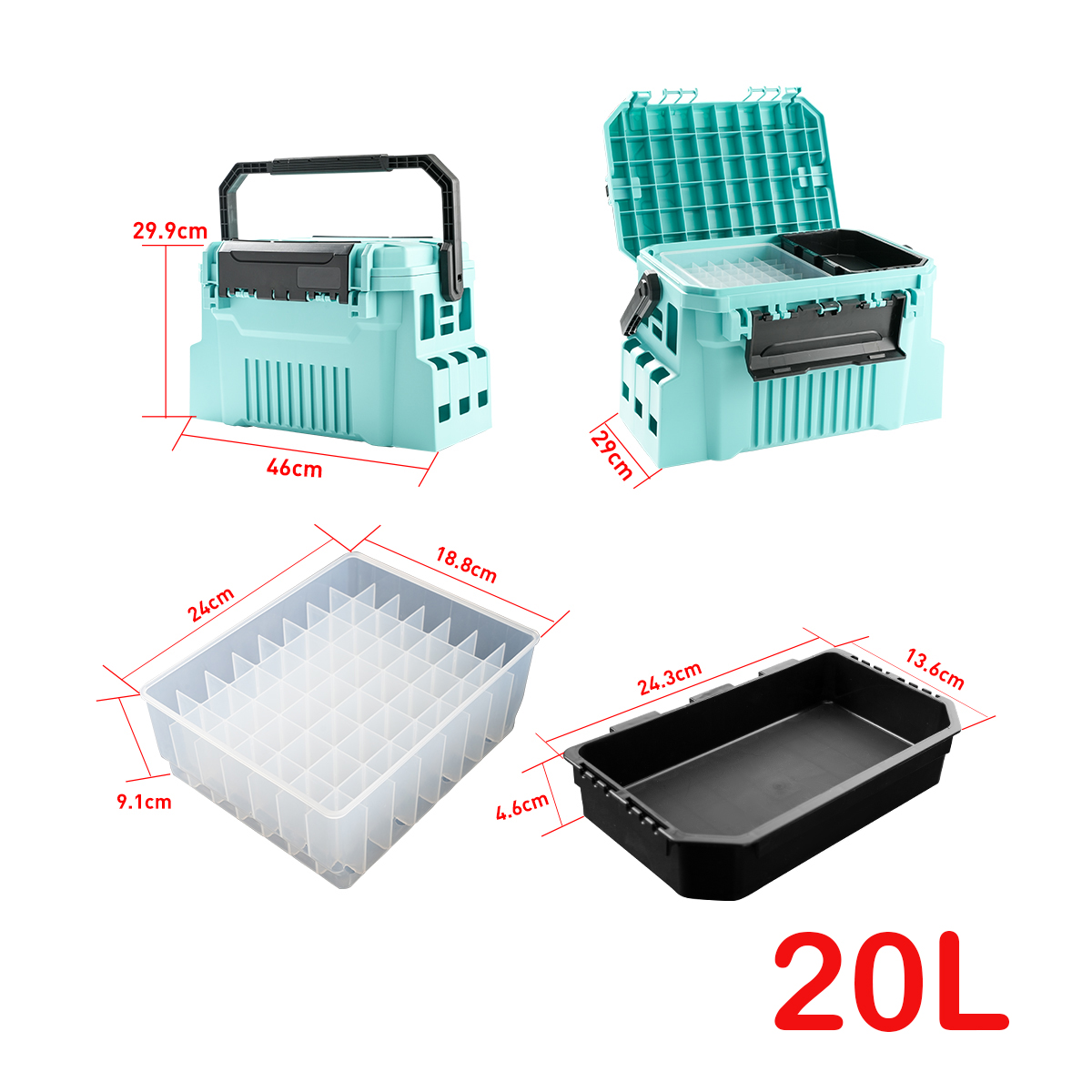 กล่องใส่อุปกรณ์ตกปลาขนาด 20 ลิ - Fishing Kayak Crate บทวิจารณ์และราคา