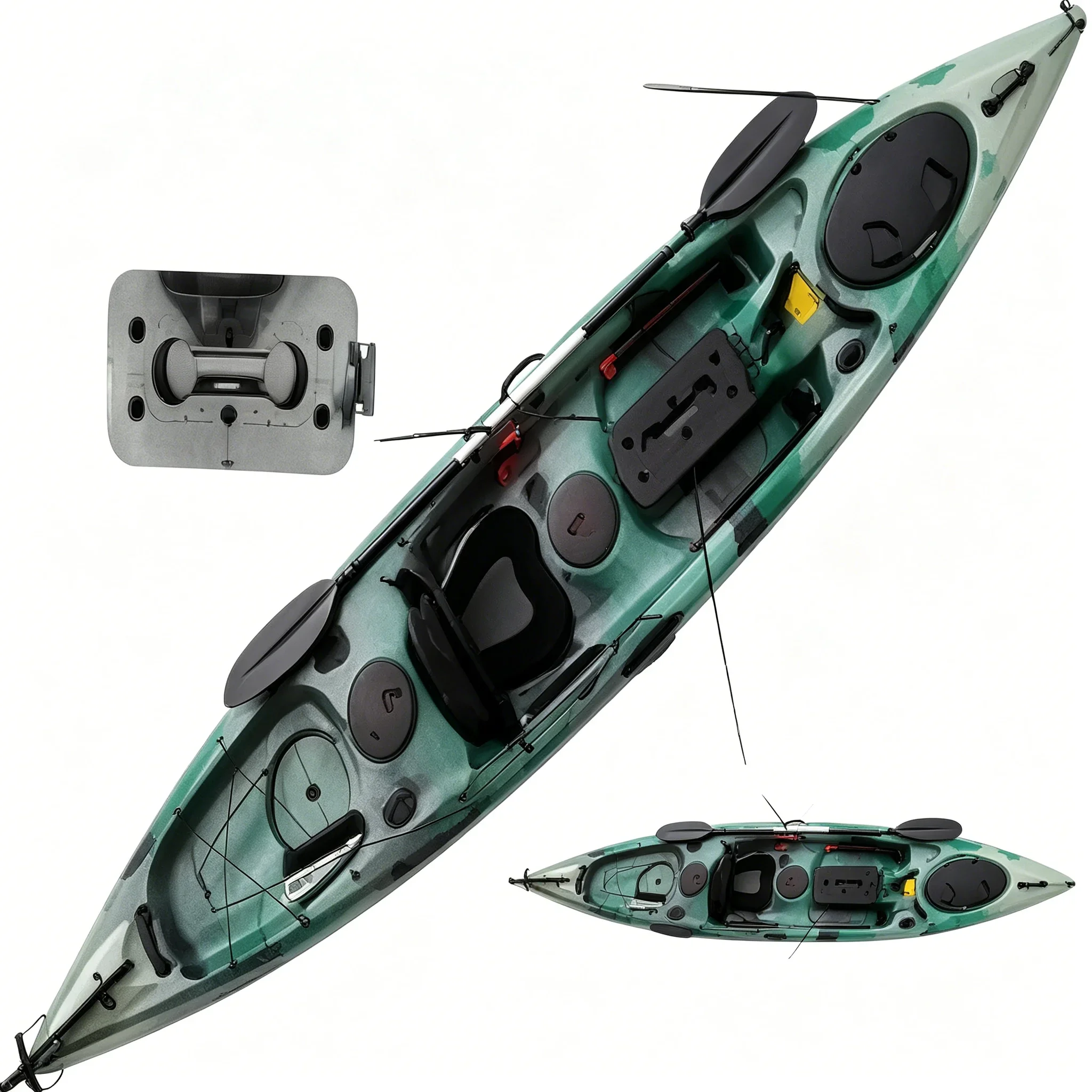 เรือคายัคตกปลาแบบใช้เท้าเหยียบ - Fishing Kayak Rod Holder บทวิจารณ์และราคา